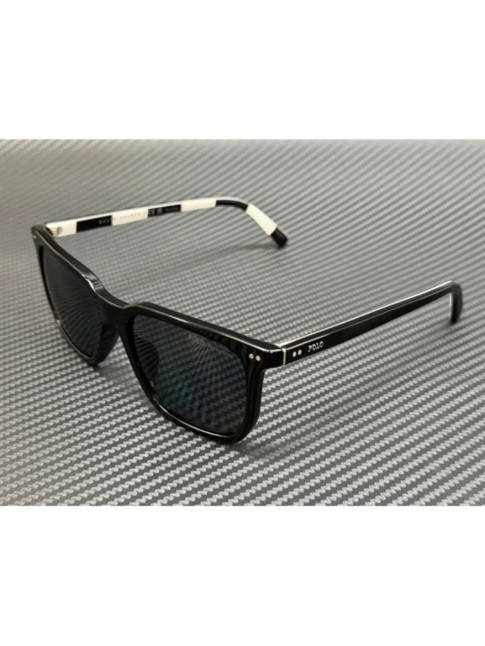 New Polo Ralph Lauren Men Shiny Black Sunglasses 55-18-145